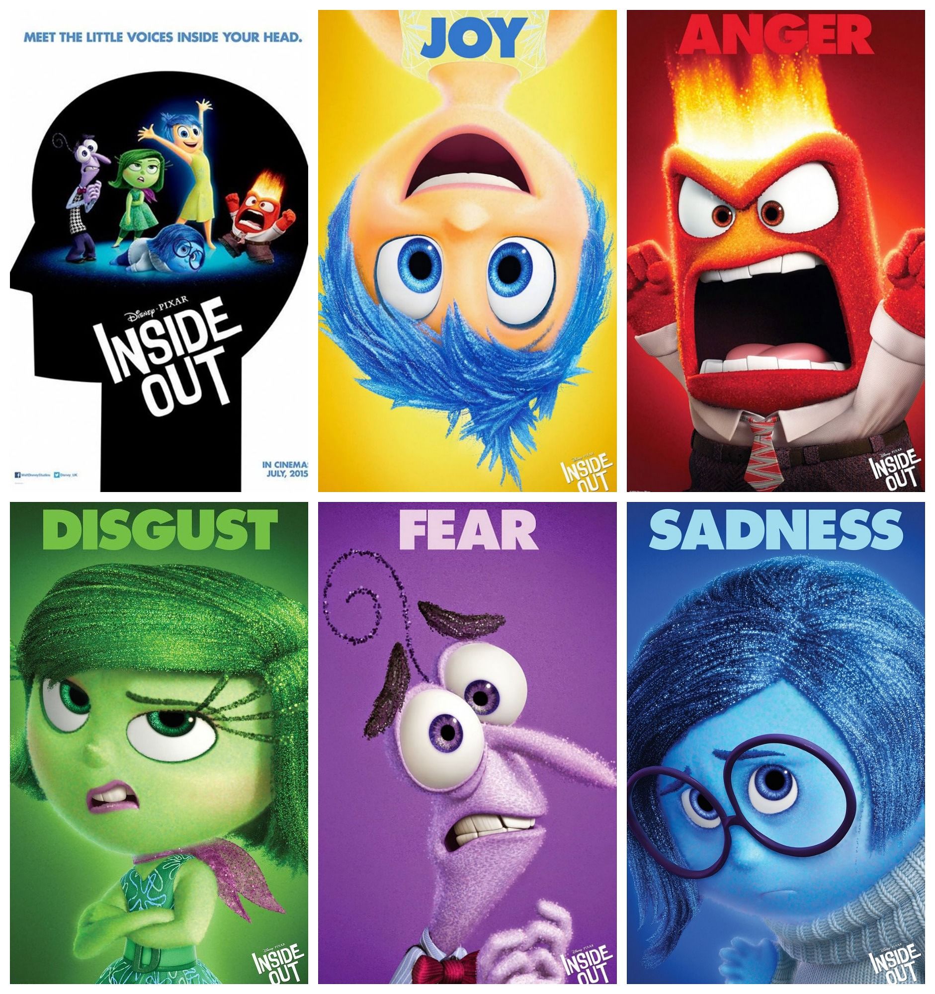 Pixar’s core emotions in the film: Inside out