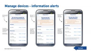 Manage devices - information alerts